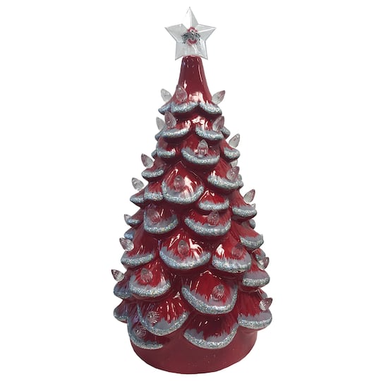 Santa's Workshop 14" NCAA College Team Ceramic LED Christmas Tree By Santasworkshop in Ohio State University | 7" x 7" x 14" | Michaels®